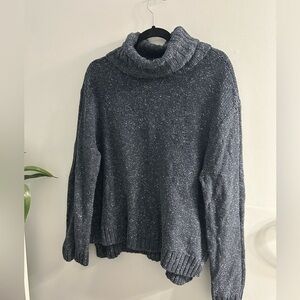 Madewell blue chunky knit sweater wool blend
